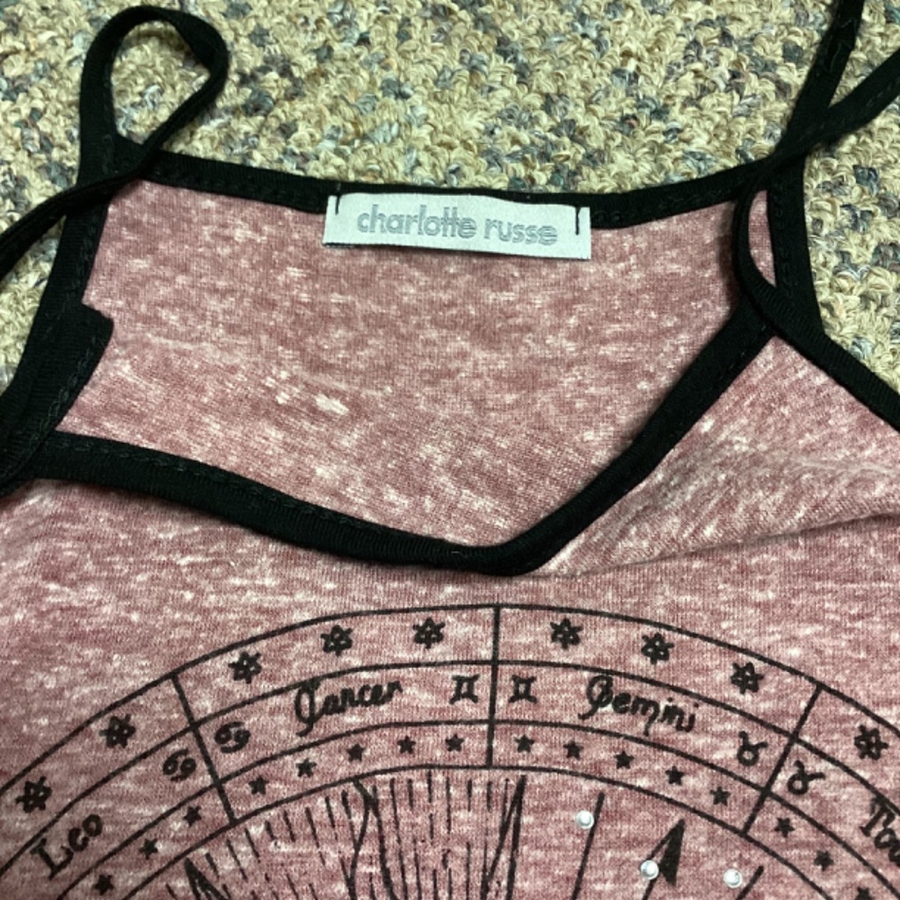 Charlotte Russe Pink Mauve Astrology Tank Top * Size Small - Picture 3 of 8